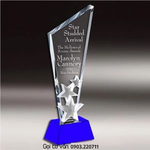 Cúp pha lê 3 ngôi sao cao cấp