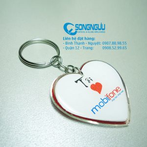 Móc khóa nhựa hình trái tim